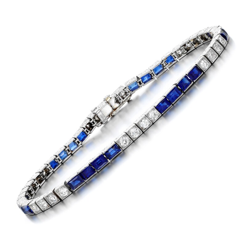 Vintage Tiffany sapphire diamond bracelet 1920's